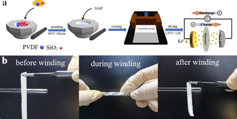 A Preparation Process Of Sio 2 Pvdf Composite Membranes And B Download Scientific Diagram