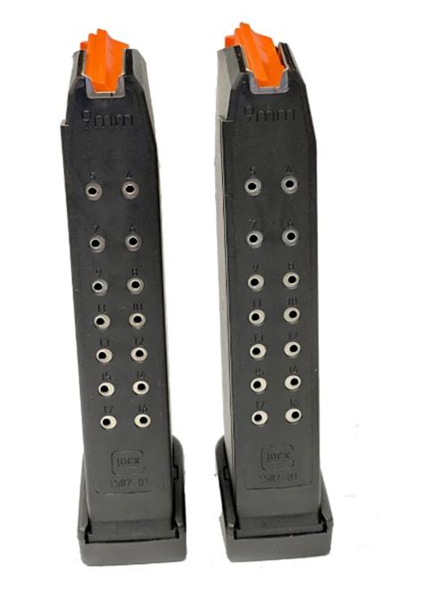 Glock G17 G34 G45 G47 19rd 2 Ext 9mm Magazine Orange Follower Oem Lc Action Police Supply