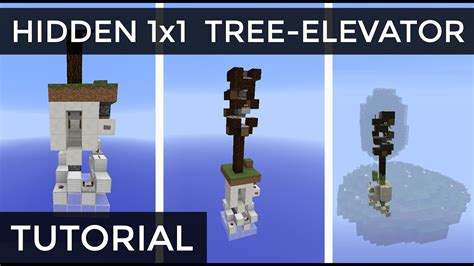 Minecraft Hidden 1x1 Tree Elevator Tutorial Youtube