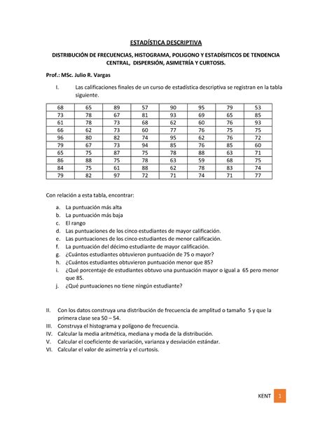 Ejercicio Resuelto De Estadc Adstica Descriptiva Estad Stica