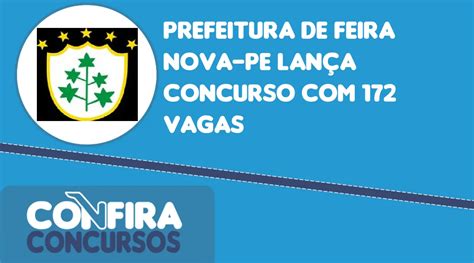 Prefeitura De Feira Nova Pe Lan A Concurso Vagas