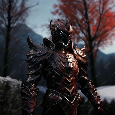 Premium Ai Image The Ultimate Realistic Daedric Warrior Armor In