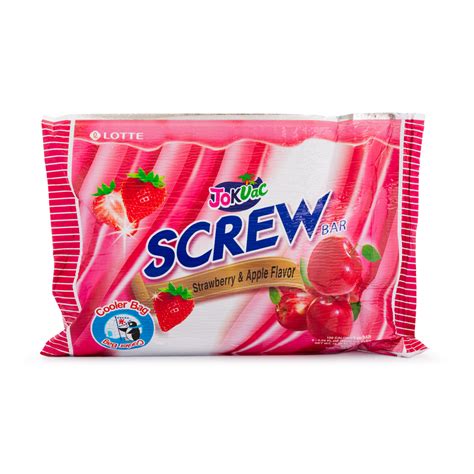 Get Lotte Screw Ice Bar StrawberryApple Flavor 6 Bars Delivered