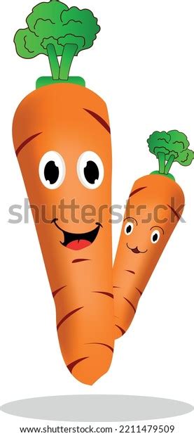 Cute Cartoon Carrot Mascot Illustration Vector Stock Vector Royalty Free 2211479509 Shutterstock