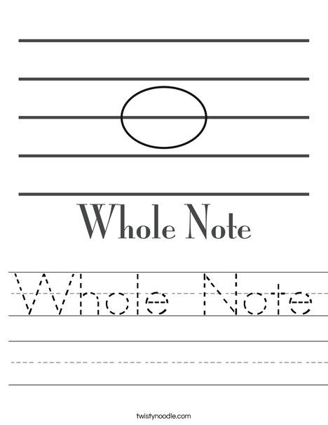 note worksheet twisty noodle