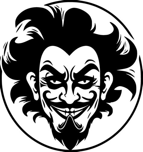 Clown Black And White Isolated Icon Vector Illustration