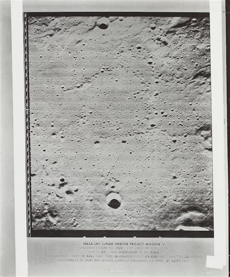 Bonhams Lunar Orbiter Vmedium Resolution Image In The Apollo Zone