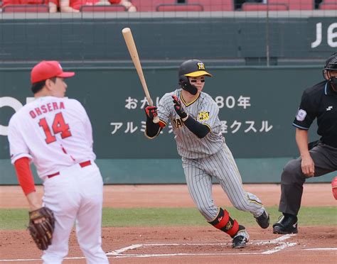 最多安打へ 阪神・中野拓夢が第1打席に左前打 ライブドアニュース