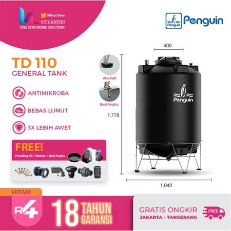 Jual Toren Air Penguin Total Drain Td Tangki Air Kaki L Tandon