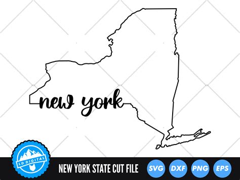 New York Outline with Text SVG | USA SVG Graphic by lddigital ...