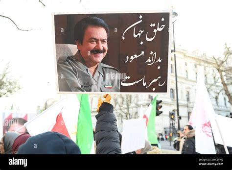 Downing Street London Uk 21 January 2023 Peoples Mojahedin Organization Of Iran Protesting