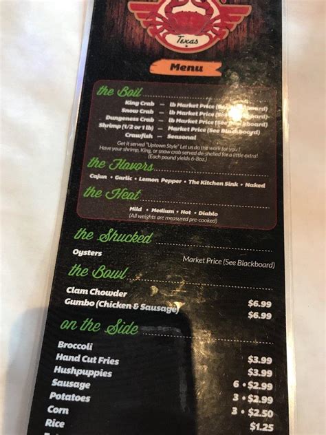 Menu At Shell Shack Pub And Bar Plano