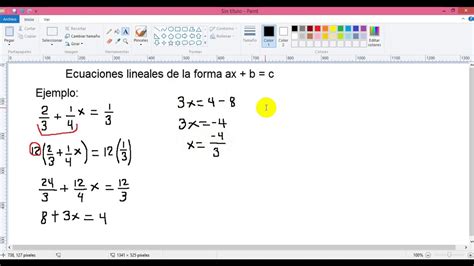 Ecuaciones Lineales De La Forma Ax B C Parte Youtube