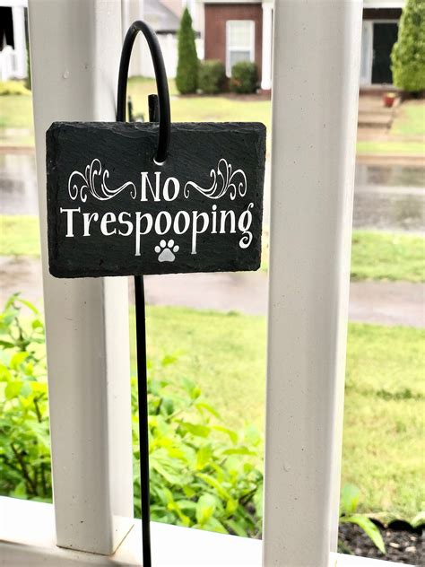 No Trespooping / Garden Marker / Funny Garden Sign / - Etsy