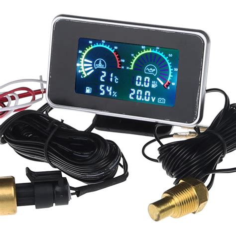 Buy 4 In 1 LCD Car Digital ALARM Gauge Voltmeter Oil Pressure Fuel