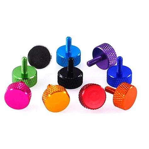 Knurled Thumb Screw M3 6 8 10 12 16 20 Colourful Aluminum Alloy Flat