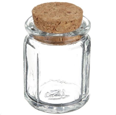 China 1 2 Oz Clear Glass Cork Top Octagon Jar Manufacturer And Supplier Linlang