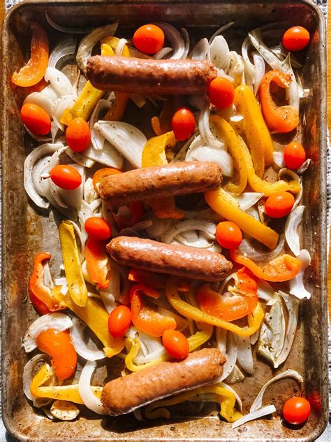 Vegan Sausage And Peppers Sheet Pan Dinner Karlie Cooks Plants