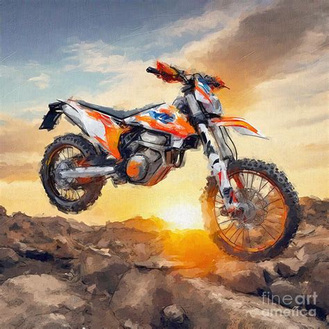 Ktm Freeride E Xc 2017 Bikes Motocross Electric Bike Painting By Edgar