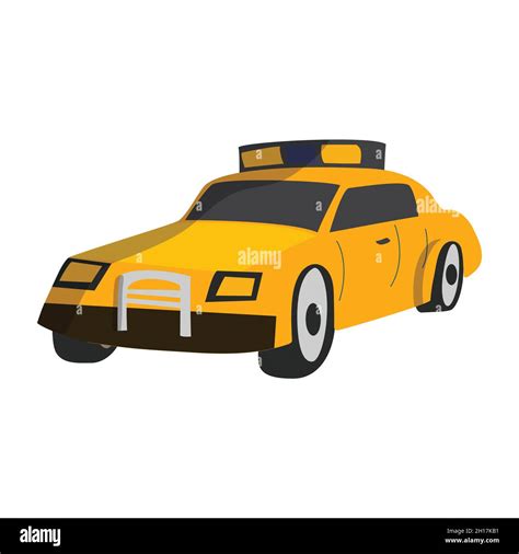 Taxi Car Vector Flat Illustration Isolated On A White Background Stock