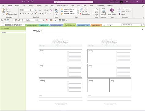 Planner Templates For Onenote