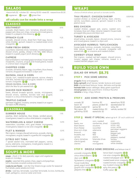 City Greens Menu Menu For City Greens Central Business District New Orleans Urbanspoon Zomato