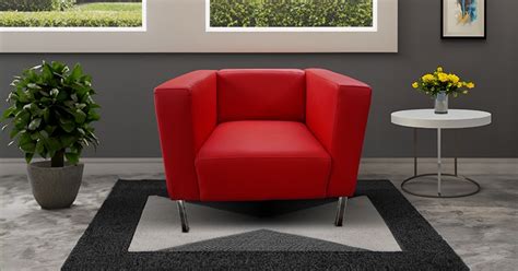 Red Boxy Sofa Minimalist Mbtech