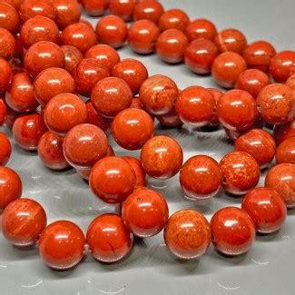 Natural Red Jasper Mm Smooth Round Gemstone Beads Strand