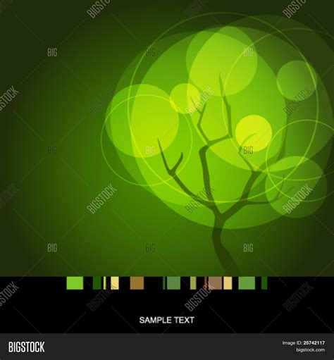 Vector Y Foto Tarjeta Con árbol Prueba Gratis Bigstock