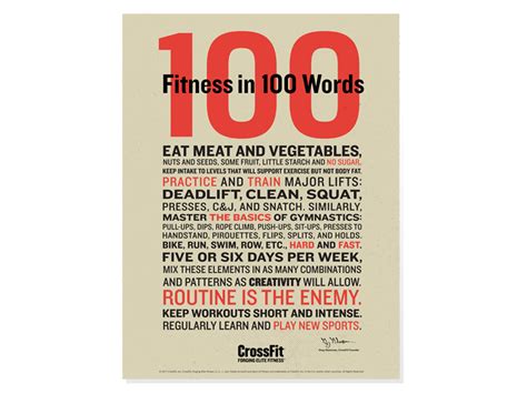 Dribbble Judi Oyama Crossfit 100 Words Poster  By Judi Oyama