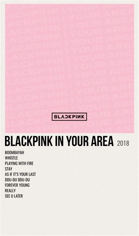 Minimal Poster Of The Album Blackpink In Your Area By Blackpink Bedroom