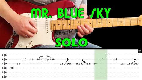 Mr Blue Sky Guitar Lesson Guitar Solo With Tabs Elo Fast