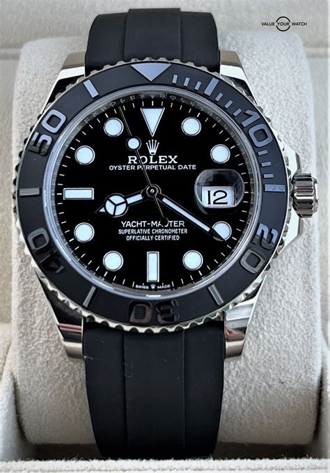 Rolex Yacht Master 226659 18k White Gold Oysterflex 42mm 2021 Boxespapers Value Your Watch