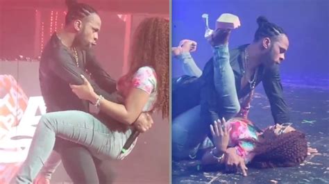 Dexta Daps Gets Wild With Another Female Fan Onstage LEGS IN DI AIR