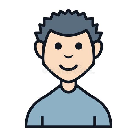 Shaggy Boy Hair Stylist Avatar People Character Stock Vector