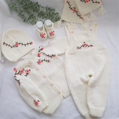 Newborn Baby Outfit, Baby Girl Outfit, Homecoming Outfit, Knitted Baby ...