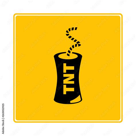 Tnt Icon In Yellow Background Stock Vector Adobe Stock