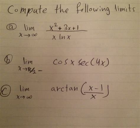 Solved Compute The Following Limits A Lim X Tends To