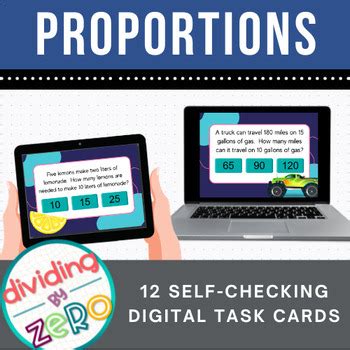 6th Grade PROPORTIONS WORD PROBLEMS Digital Task Cards NO PREP