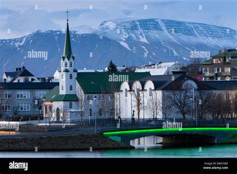 Frikirkjan Church And The National Gallery Of Iceland Tjornin Lake