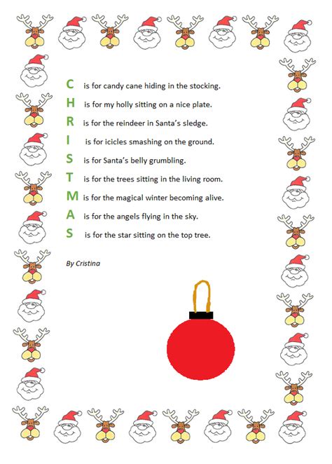 Acrostic Christmas Poems For Kids