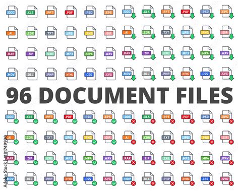 document file type format colored stock vector adobe stock