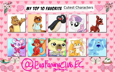 My Top 10 Favorite Cutest Characters By Evafanartsclubec On Deviantart