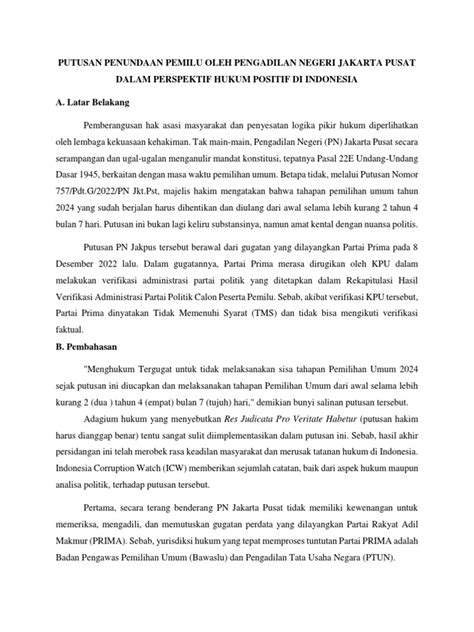 Kajian Penundaan Pemilu 2024 Pdf