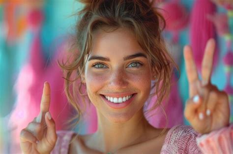 Confident Brunette Woman In Casual Clothes Smiling And Showing Ten Fingers With Joyful Pose