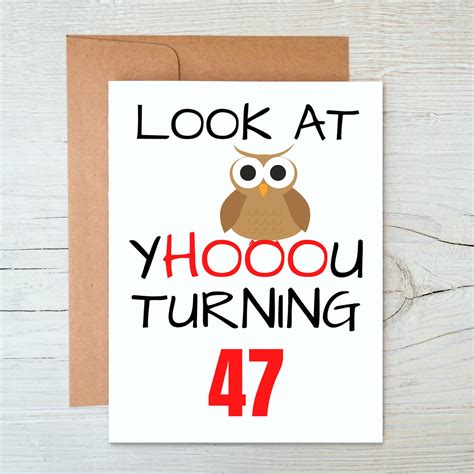 47th Birthday Card Funny 47th Birthday Card 47th Birthday T Idea