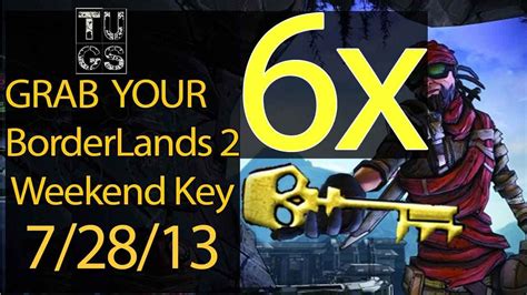 6x Free Golden Key Codes Shift Code Borderlands 2 Mac Ps3 Xbox 360