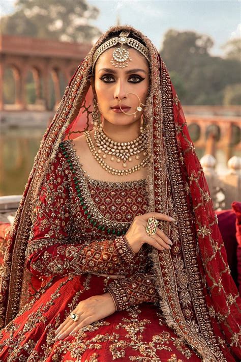 Tena Durrani Red Bridal Dress Pakistani Royal Pishwas Frock Style