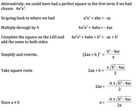 Teaching the Derivation of the Quadratic Formula | Quadratics ...