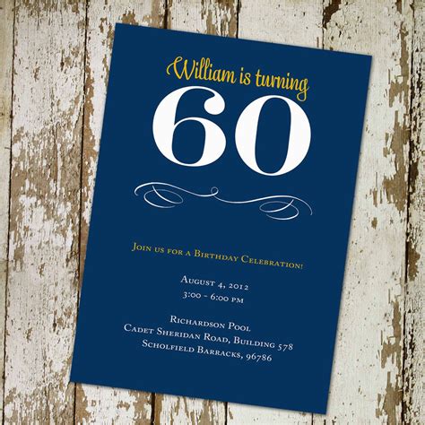 60Th Birthday Invitation Template